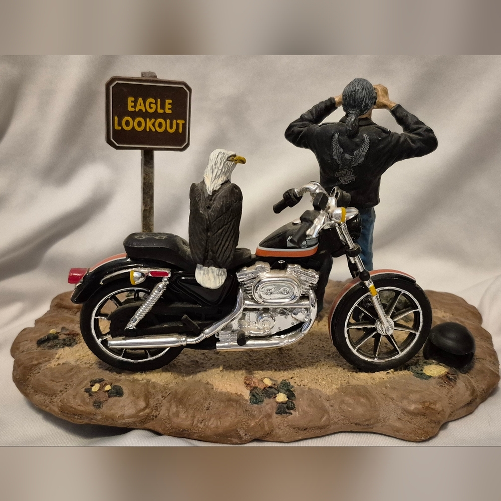 Harley-Davidson Eagle Lookout Figurine - Black and Silver